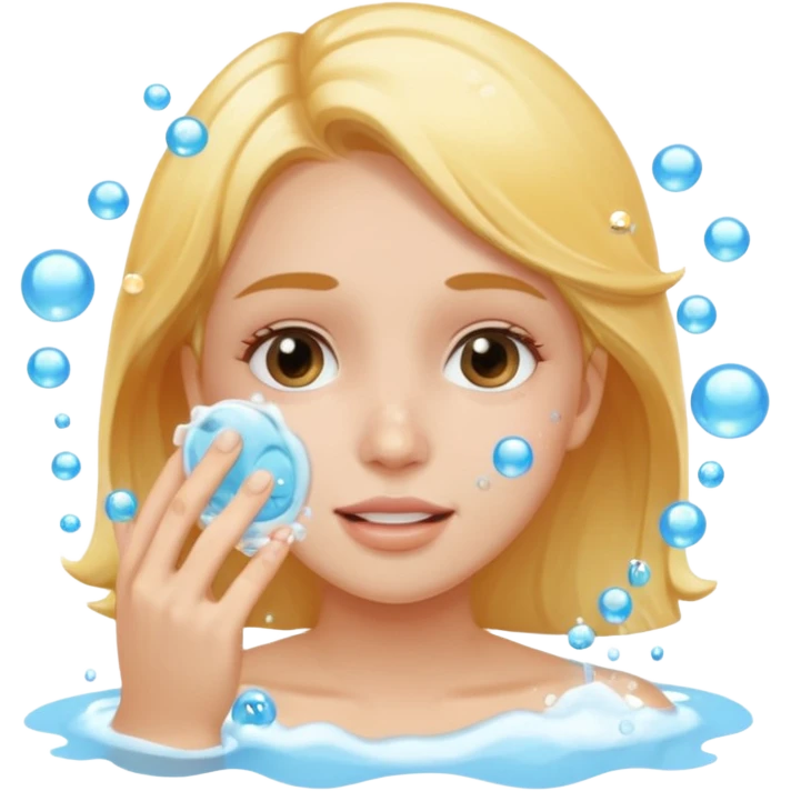 a female washing  her face emoji