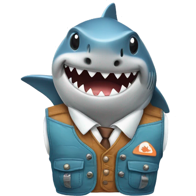 Shark with a vest emoji