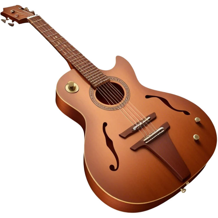 Cinematic Realistic Guitar, smooth mahogany body with deep wood grain, metal strings catching soft reflections, intricate tuning pegs gleaming subtly, warm light accentuating the contours, glowing with the warmth of music and craftsmanship. emoji