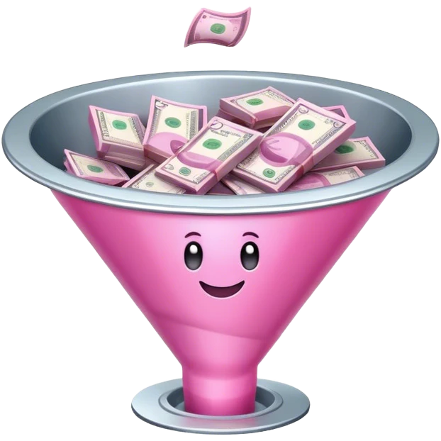 pink money in the sales funnel emoji