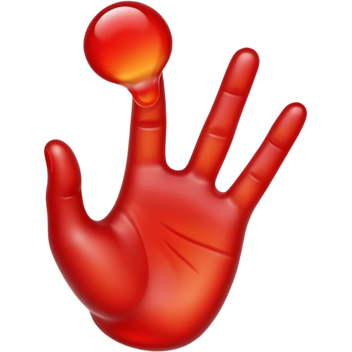 hand reaching out to gummy  emoji