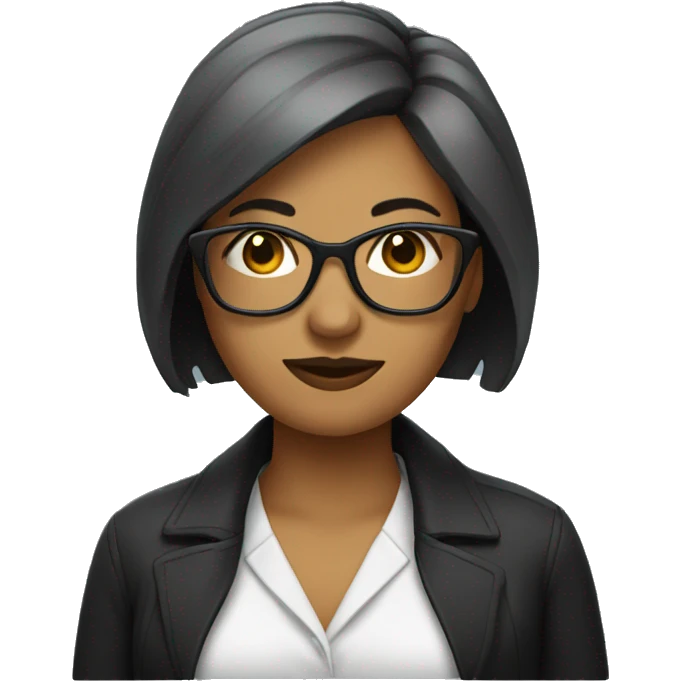 lady with short straight hair, wearing glasse emoji