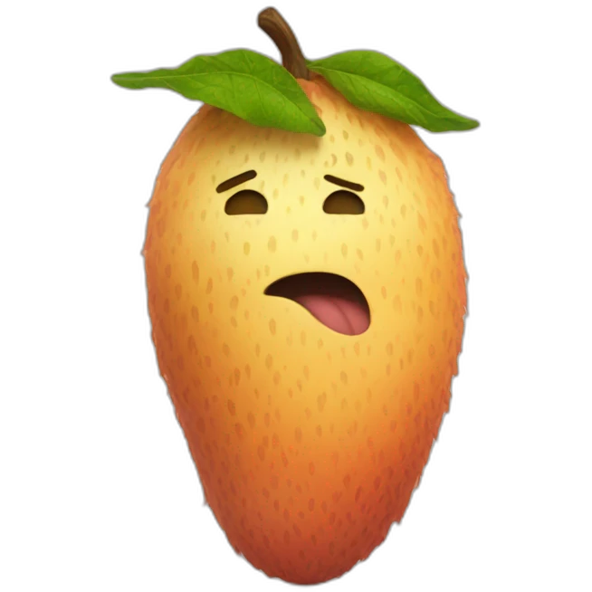 flesh-colored hairy fruit emoji