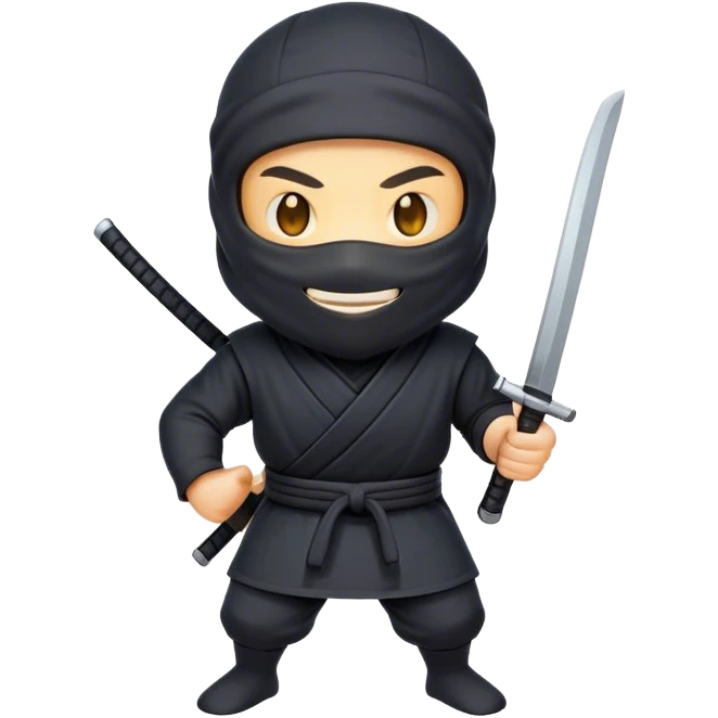 Clash of Clans aesthetic Cheerful Ninja Portrait Emoji, With a bright, confident smile and an alert, relaxed stance, showcasing a streamlined, masked figure with expressive eyes radiating calm determination in natural skin tone, Simplified yet expressive features, highly detailed, glowing with a soft, luminous nocturnal glow, high shine, upbeat and stealthily noble, stylized with an air of modern martial elegance, soft glowing outline, capturing the essence of a cheerful ninja ready for epic covert quests! emoji