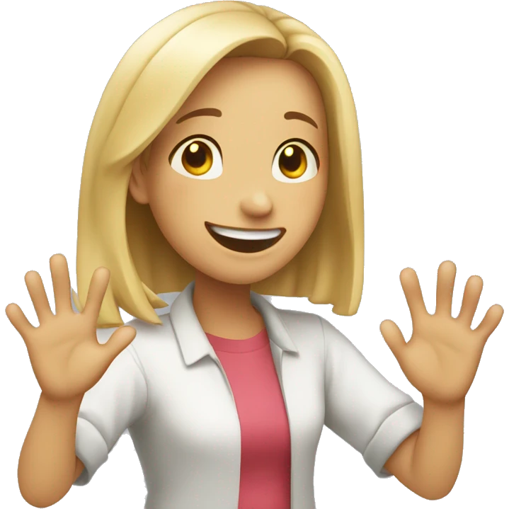 Girl excited while rubbing hands together like she is full of glee emoji
