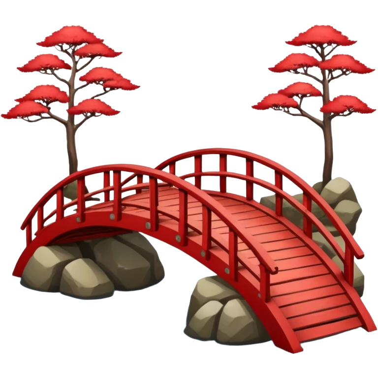 red Japanese wooden bridge emoji