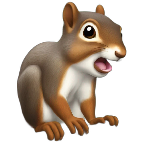 squirrel hiding nuts in its mouth emoji