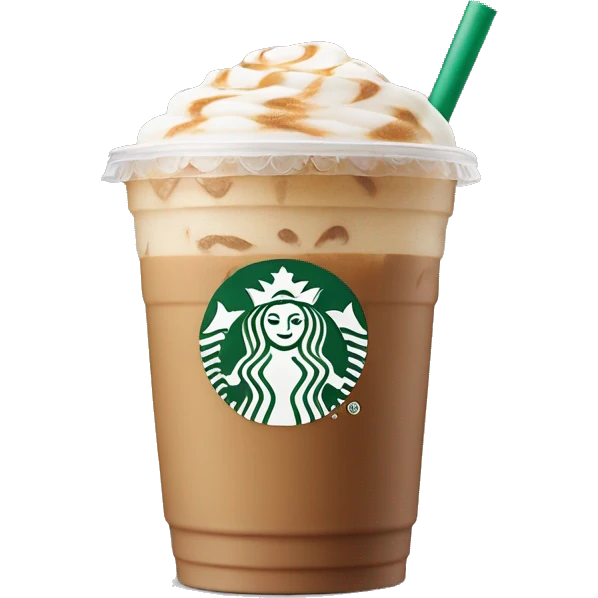 Starbucks iced latte with flat lid emoji