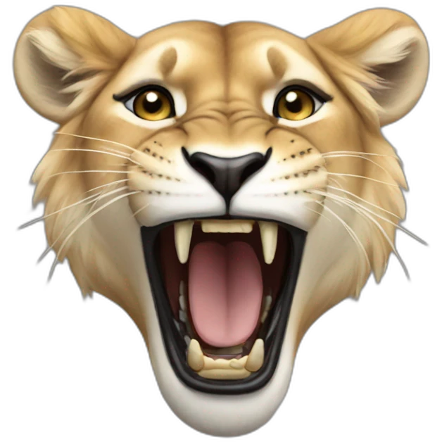 Lioness roaring emoji