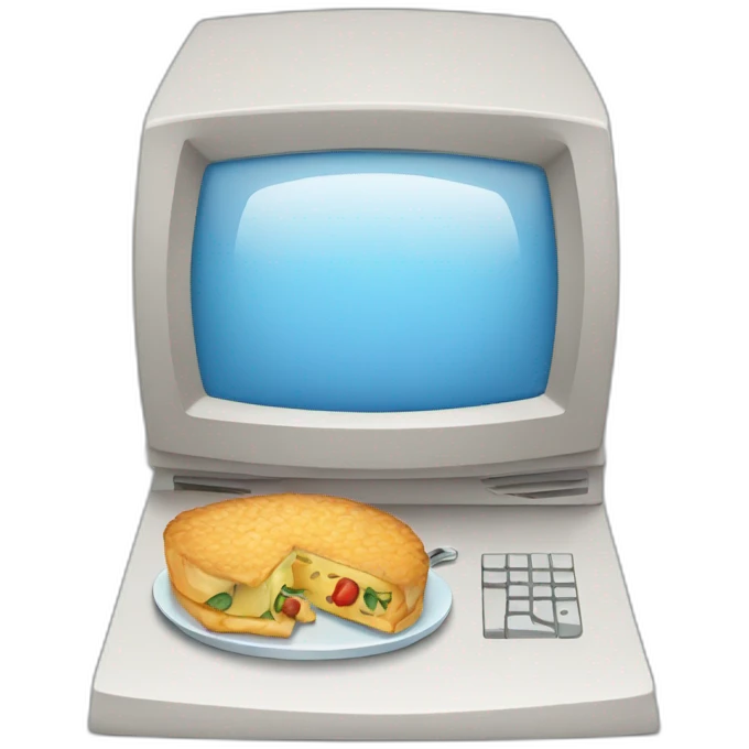 computer with food emoji