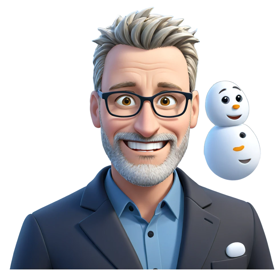 smiling boy in snowy outdoors emoji