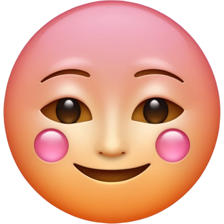 minimalist illustration of a warm glowing emoji face representing anonymous emotional connection. soft orange-pink gradient, gentle smile, organic round form, light diffusion, sense of warmth and intimacy, subtle glow around the edges, smooth and friendly aesthetic. emoji