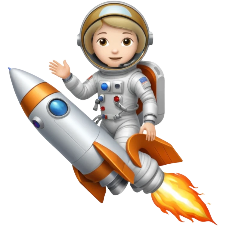 Astronaut on rocket emoji