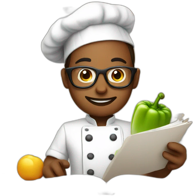 chef reading recipe book emoji