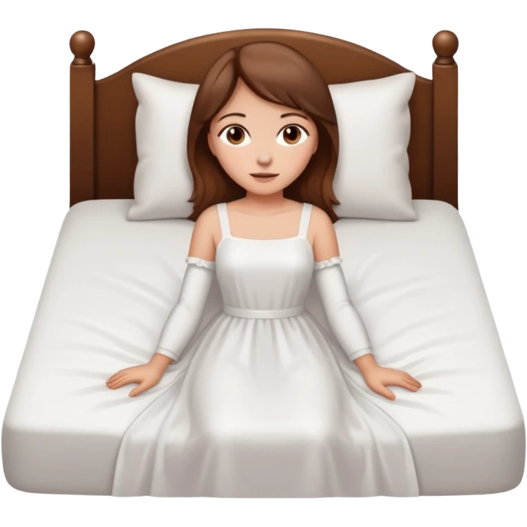 lying on withe bed brown hair girl emoji