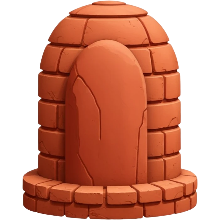 Penis shaped monolith made of layered red bricks, with dome shaped top emoji