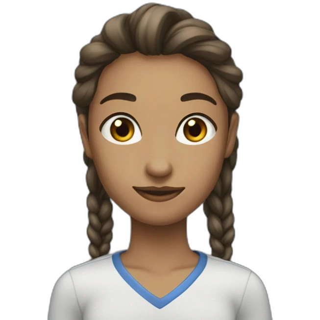 Девушка с каре синими волосами в наушниках emoji