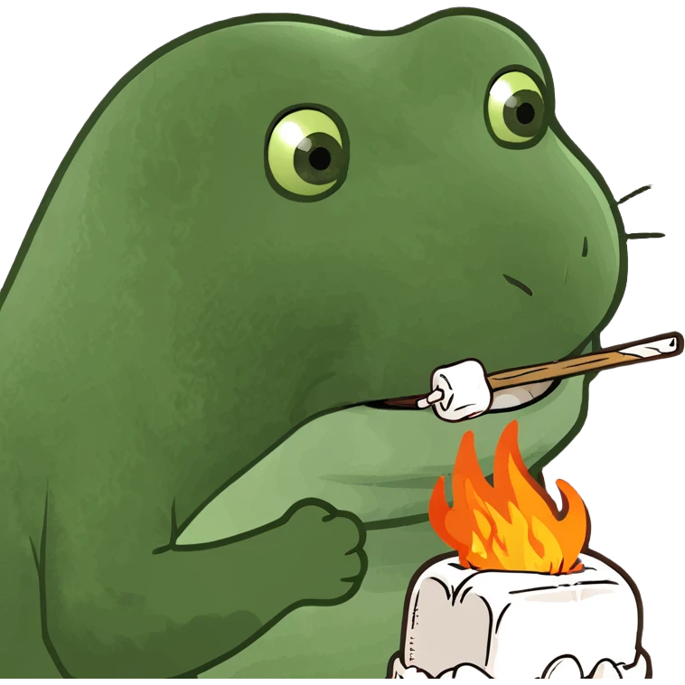 A bunny roasting a marshmallow  emoji