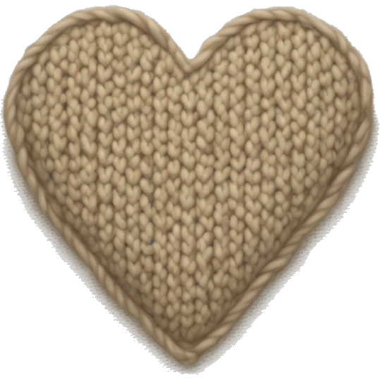 Knitted beige heart emoji