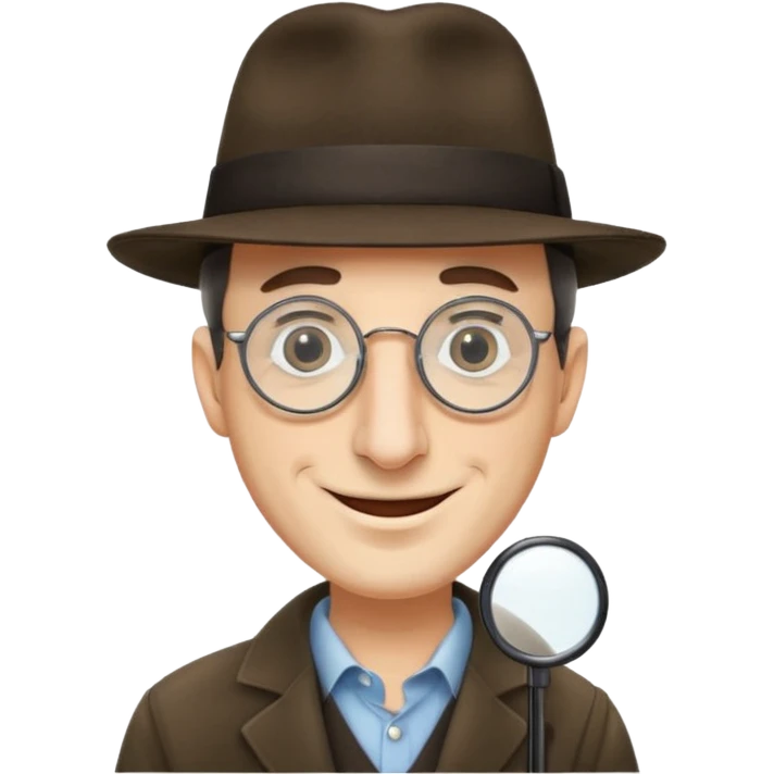 Jewish man wearing fedora with a very long nose that goes past his chin and circular glasses emoji