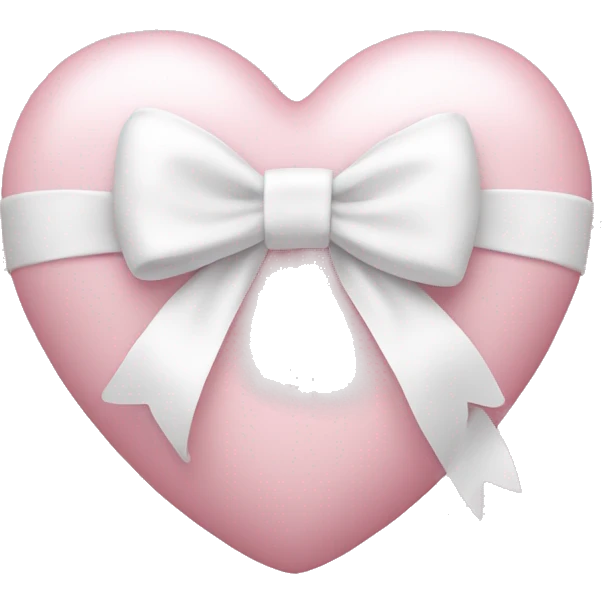 Pastel pink heart with white bow emoji