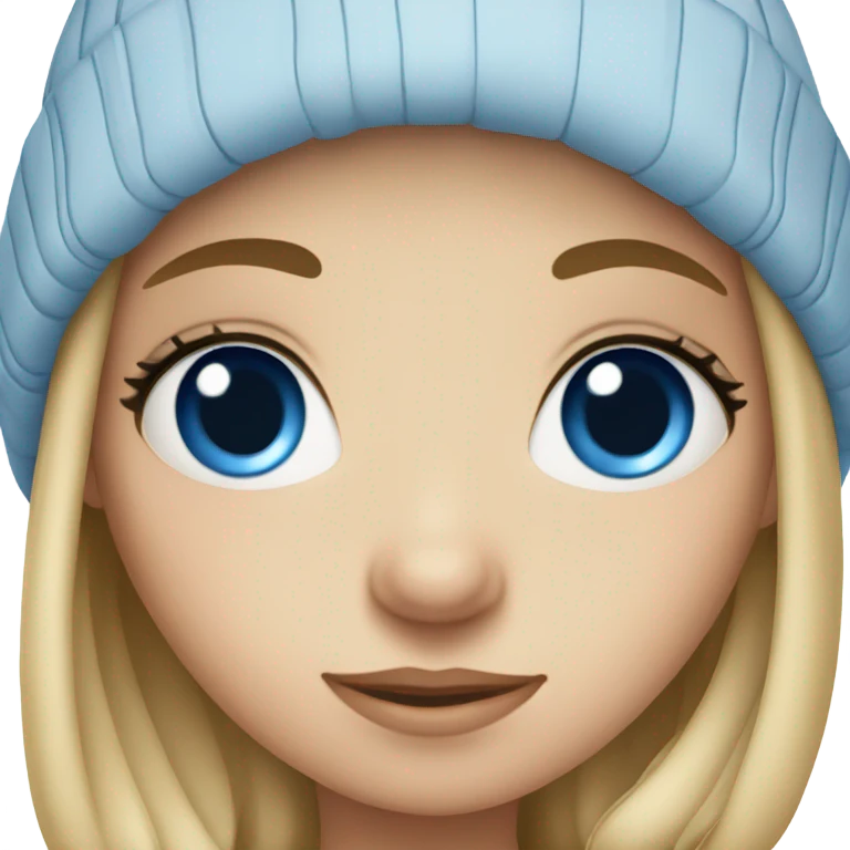 A girl in winter clothes with blue eyes emoji