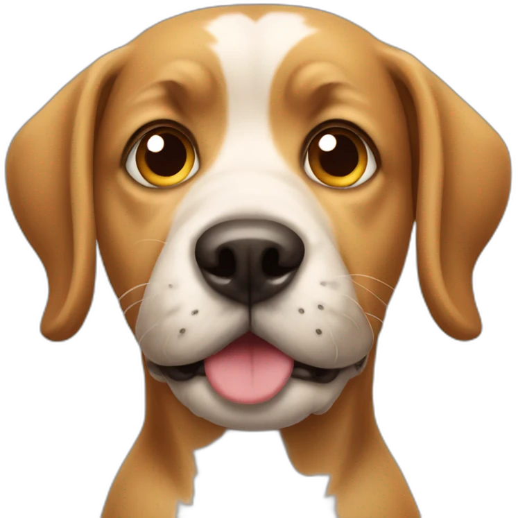 dog which has eye sized half of emoji emoji