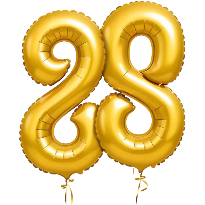20 number in gold baloons emoji