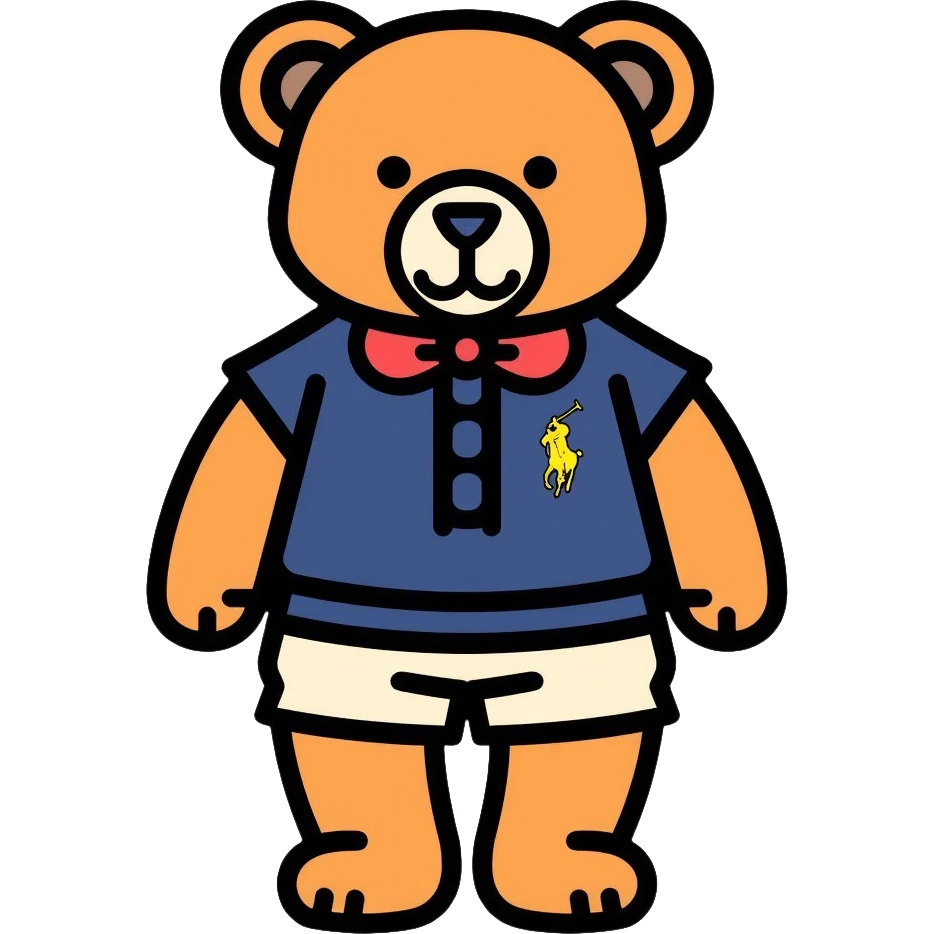 Ralph Lauren Polo Bear teddy bear mascot emoji