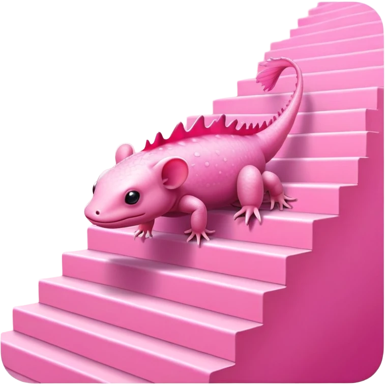 Axolotl on pink stairs emoji