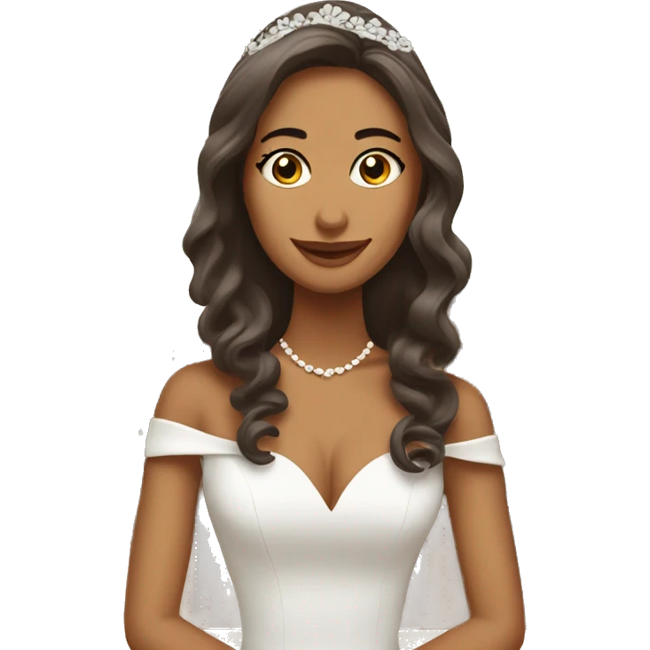 novia de boda con el pelo cafe emoji