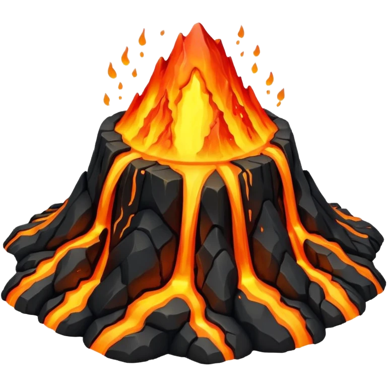 Volcano but lava is molten gold emoji