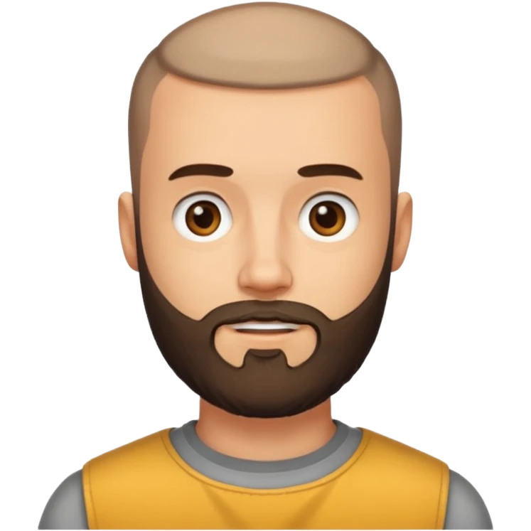 bearded man with buzz cut emoji