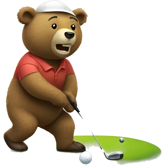 Bear golfing emoji
