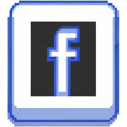 Facebook logo with blue square and white f emoji