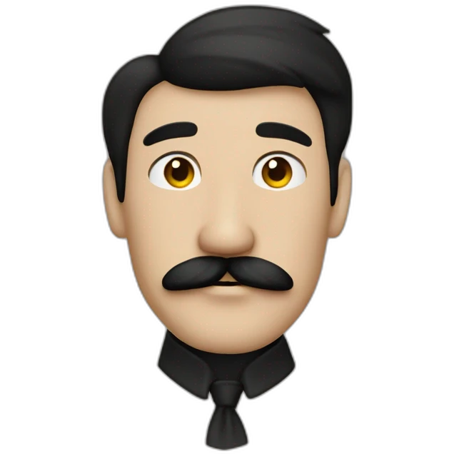 Hombre moreno chino con bigote color negro emoji