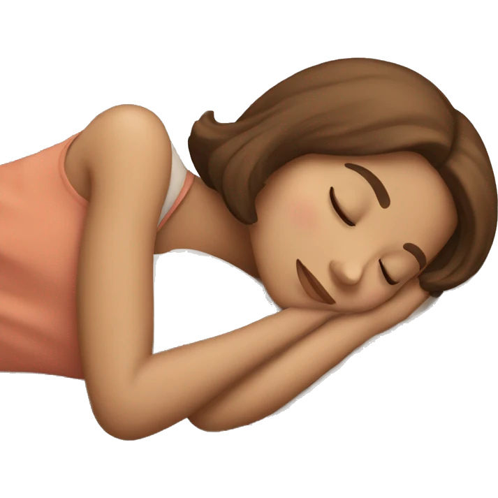 Brown hair girl sleeping  emoji