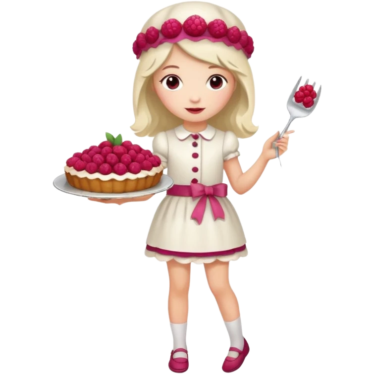 Raspberry torte human full body and legs girl with a raspberry barrette on her head emoji