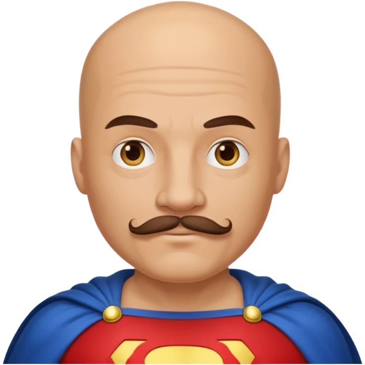 Superhero bald & mustache  emoji