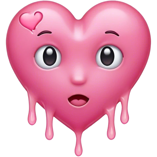 Pink heart melting emoji