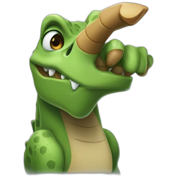 Dinosaur middle finger emoji