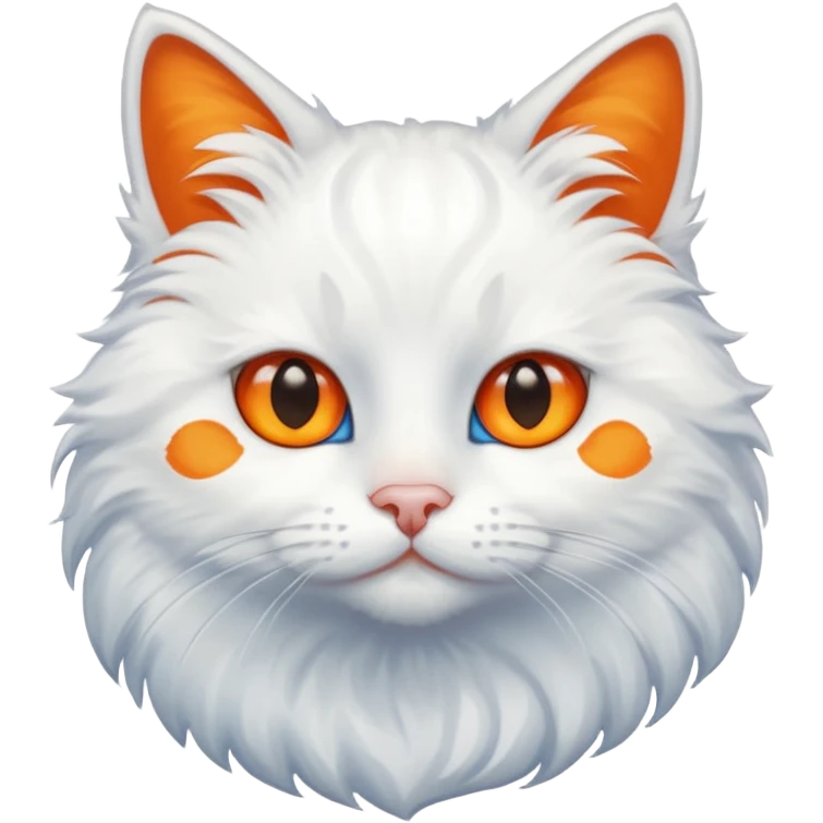 hazme un gato blanco con manchas naranjas y ojos azules emoji