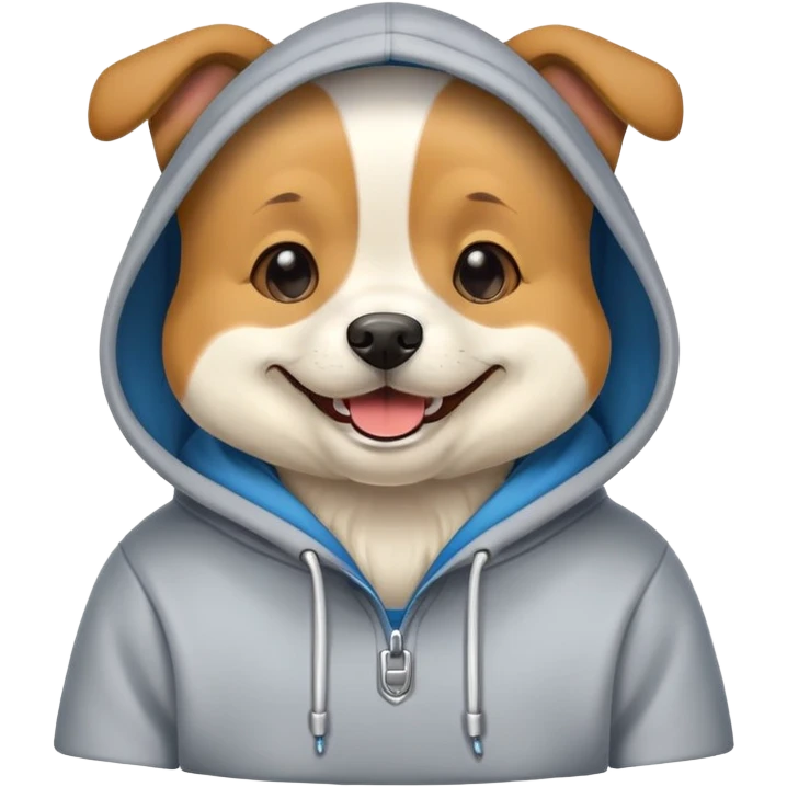 Dog wearing a hoodie  emoji