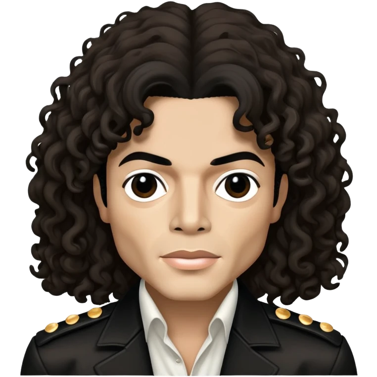 michael jackson with long, curly hair. bad album era.  emoji