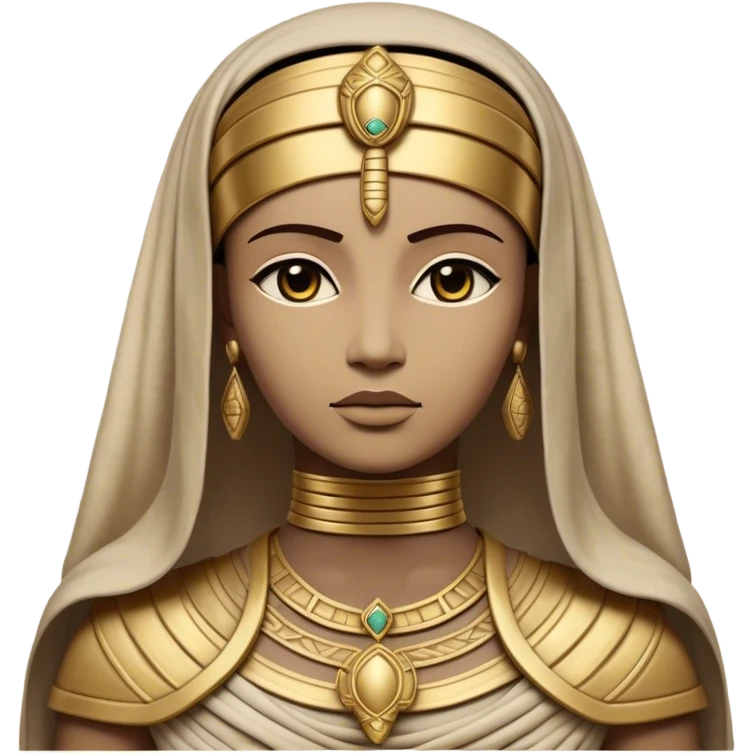 Cinematic Noble Mummy Portrait Emoji, Regal and timeless, with a meticulously wrapped, ancient form in muted earth tones accented by faded gold, exuding an air of forgotten majesty and solemn duty, simplified yet elegant with intricate bandage details, highly detailed and softly glowing, evoking the dignified mystery of an eternal sentinel guarding long-lost secrets! emoji