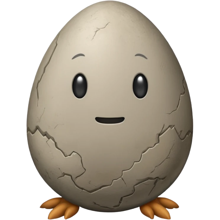 a stone egg, has two leg and arms emoji