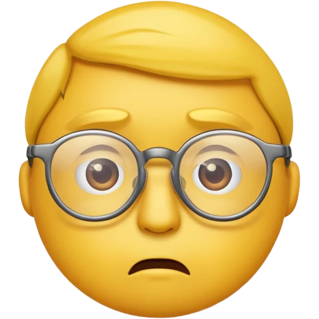 Make a confused emoji with glasses down emoji