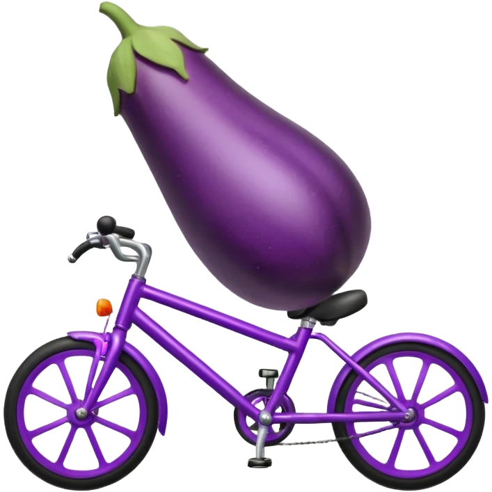 Eggplant riding bike emoji