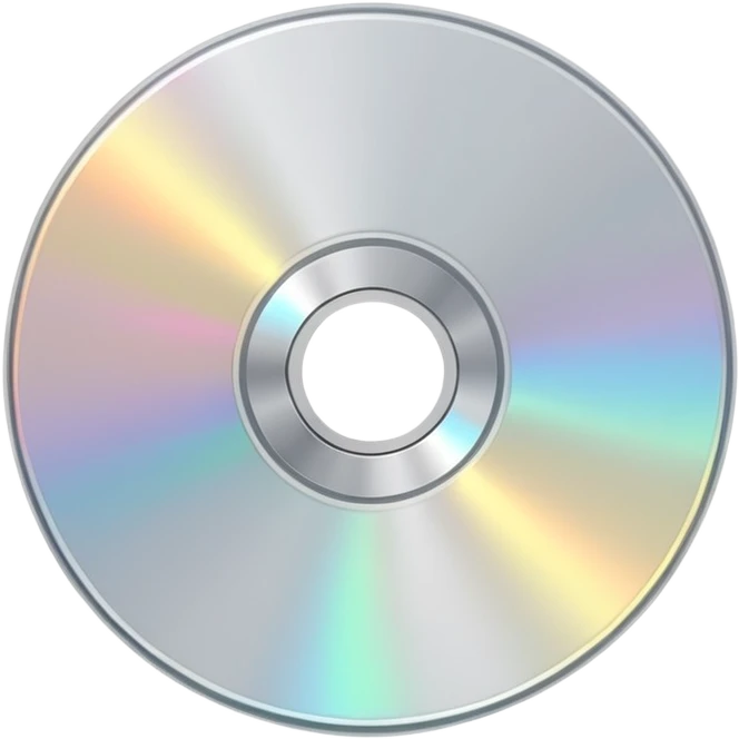 белый светящийся CD-диск, no background emoji