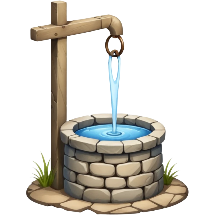 a water well - simple, traditional, no fancy superstructure emoji
